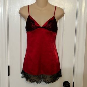 Victoria’s Secret SEXY Red with Black Lace lingerie- Sz S